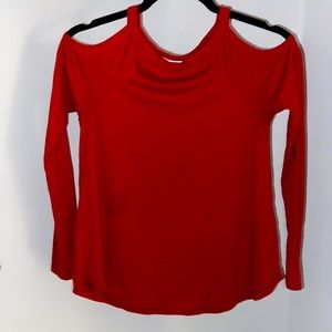 Gage USA, red open shoulder long sleeve, size small